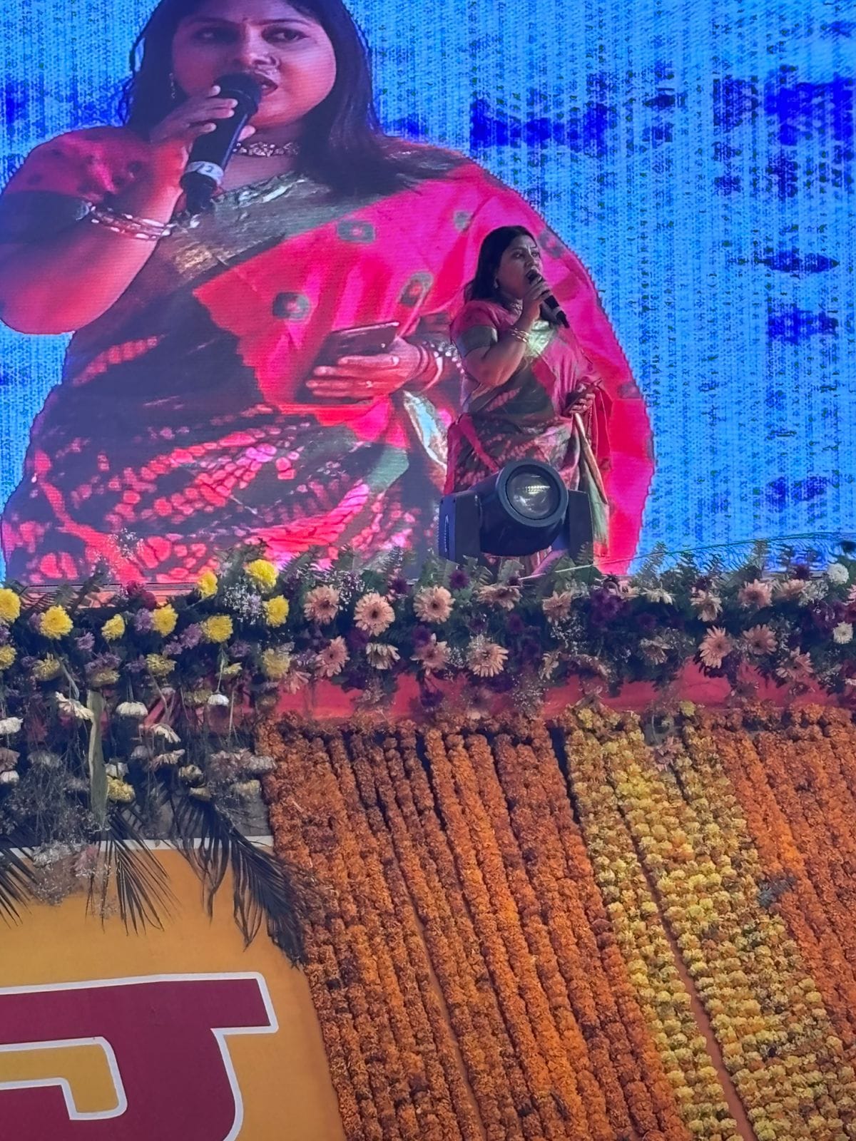 Hina attacks evil through singing