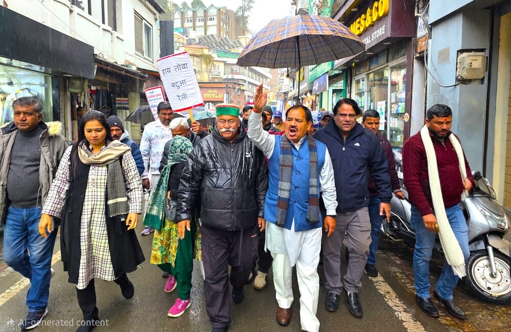 Street vendors held a rally, Congress extended support.