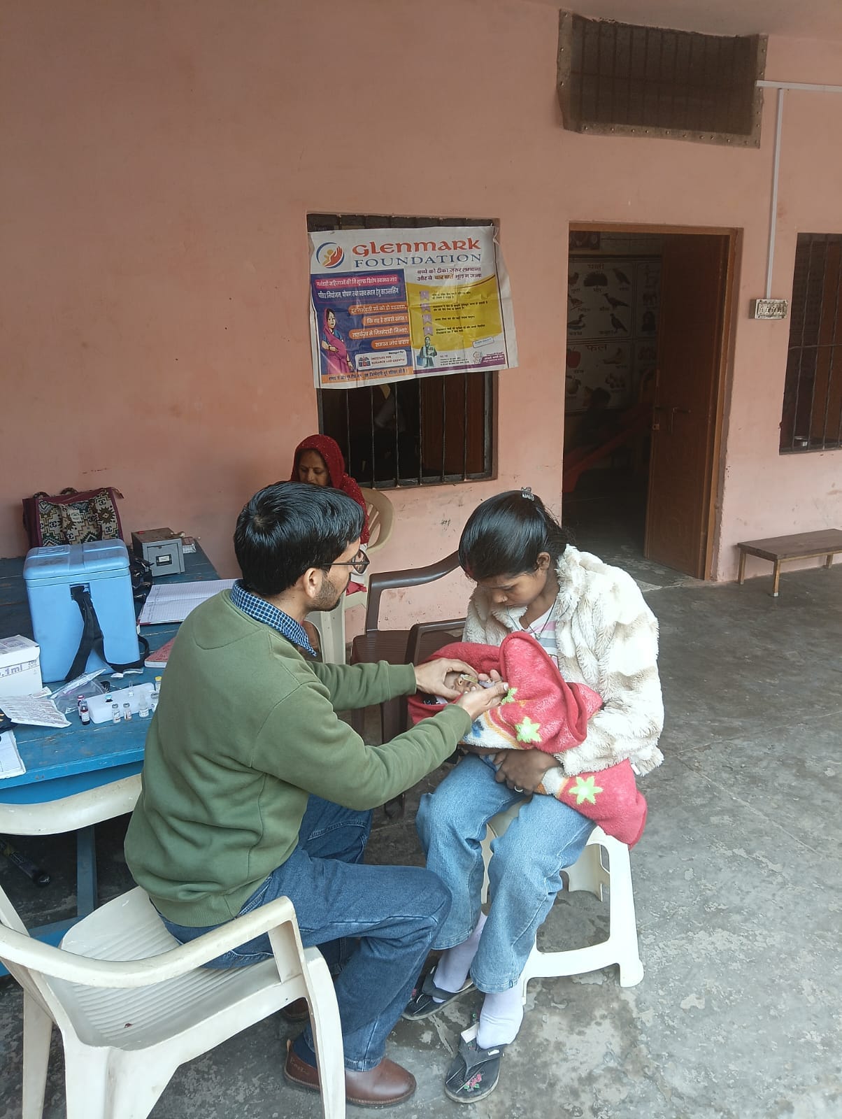 Eleven children and seven pregnant women were vaccinated in Sallewal village.