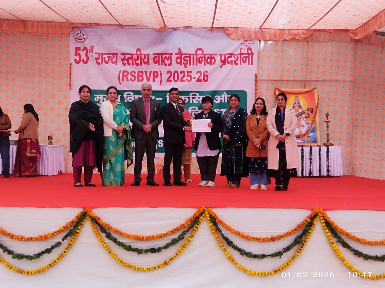 Varnika stood third at the state level in the scientific exhibition