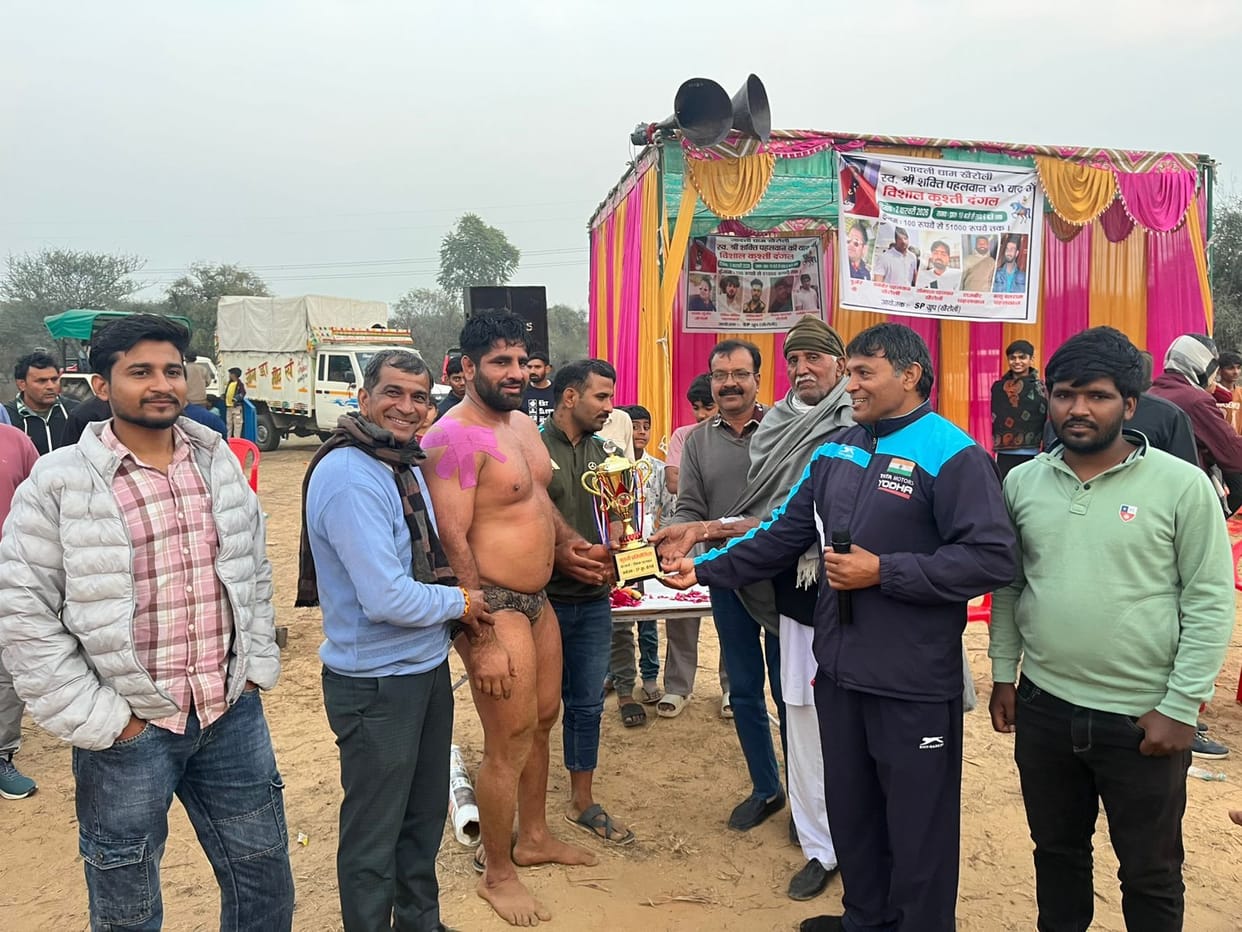 Resham wrestler, a resident of Baghot in village Khairoli, won a wrestling match worth Rs 51,000.