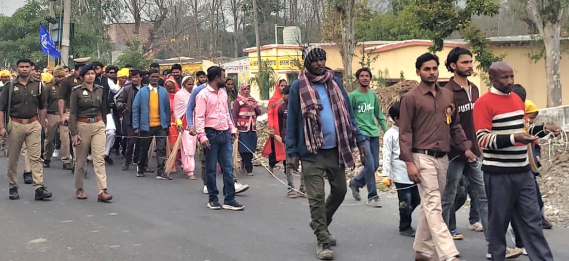 Tensions arose with the police over the procession.