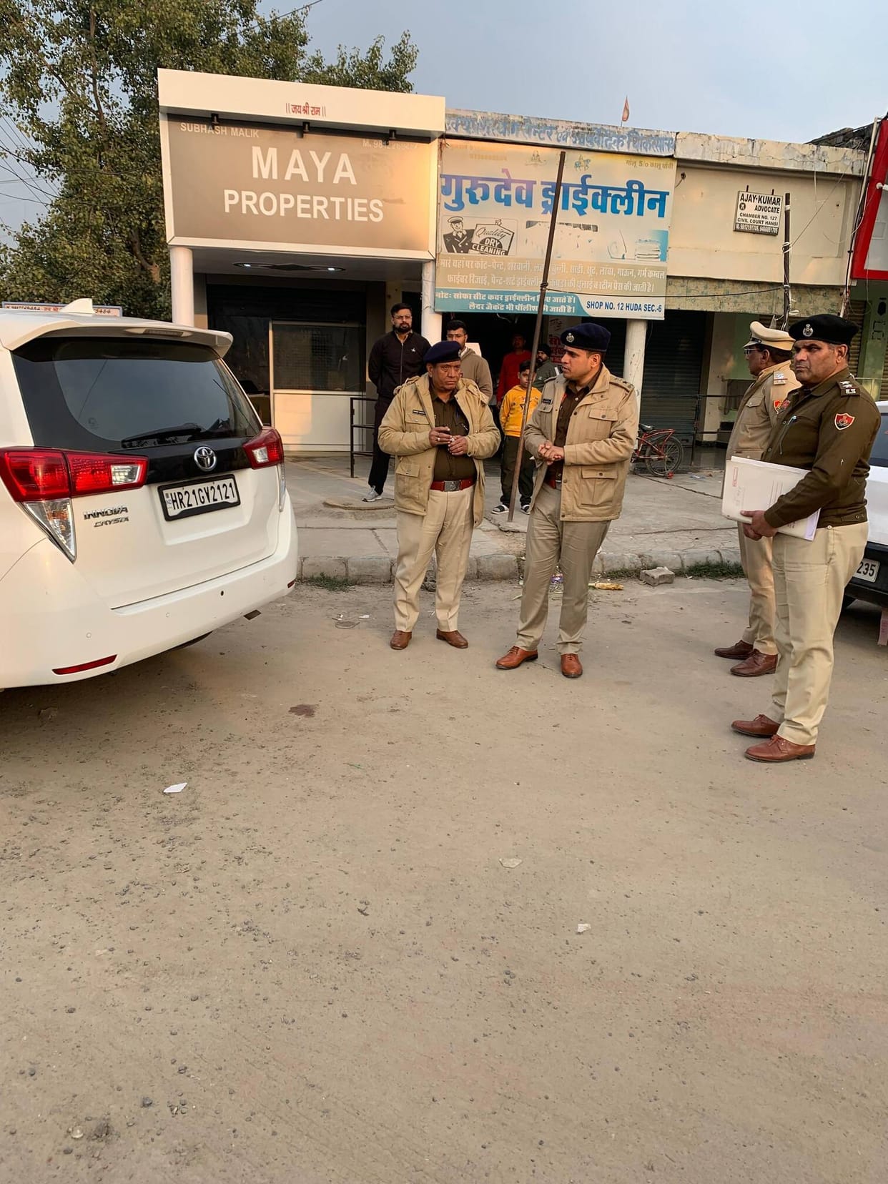 A property dealer was stabbed to death in broad daylight by entering the office, five police teams are investigating