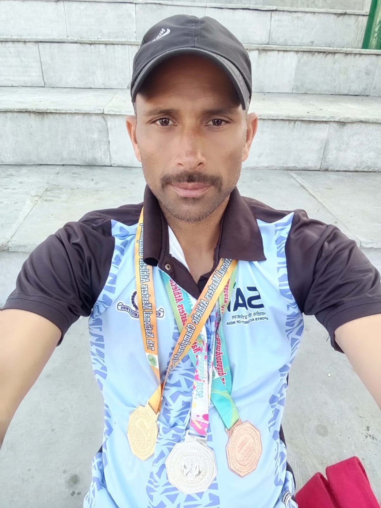 Won three medals at the National Masters Athletics Championship