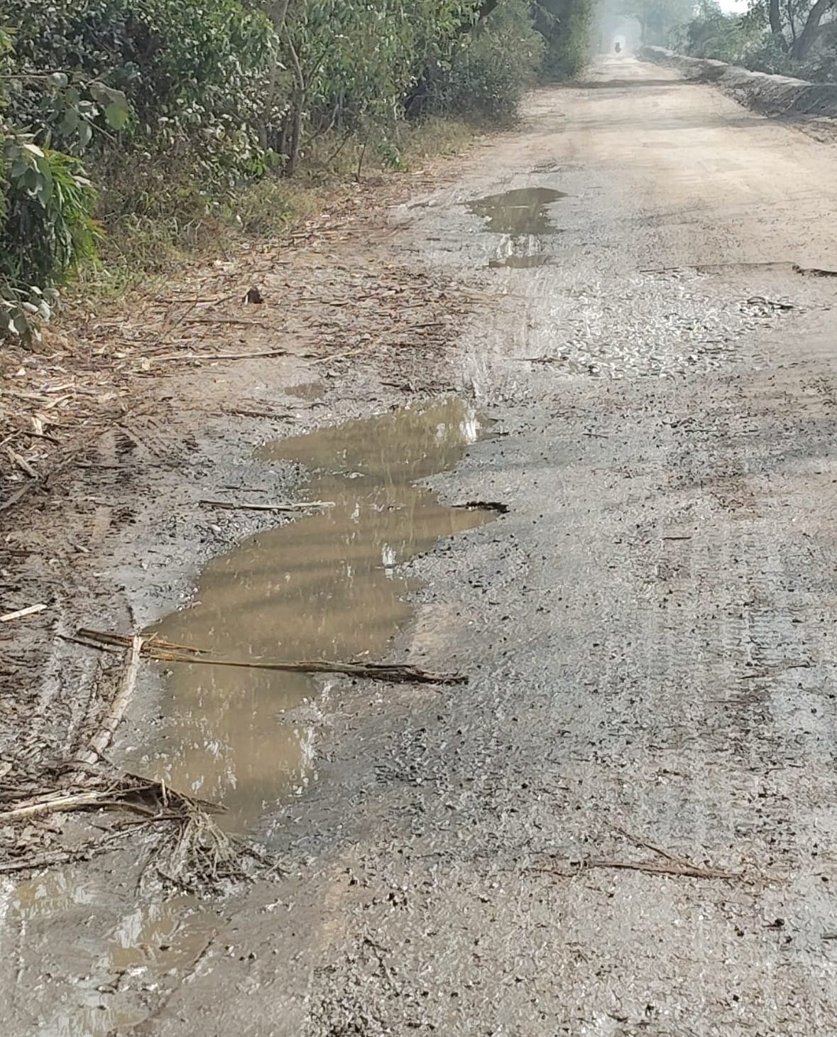 Potholes on the canal track will cause trouble to Shiva devotees