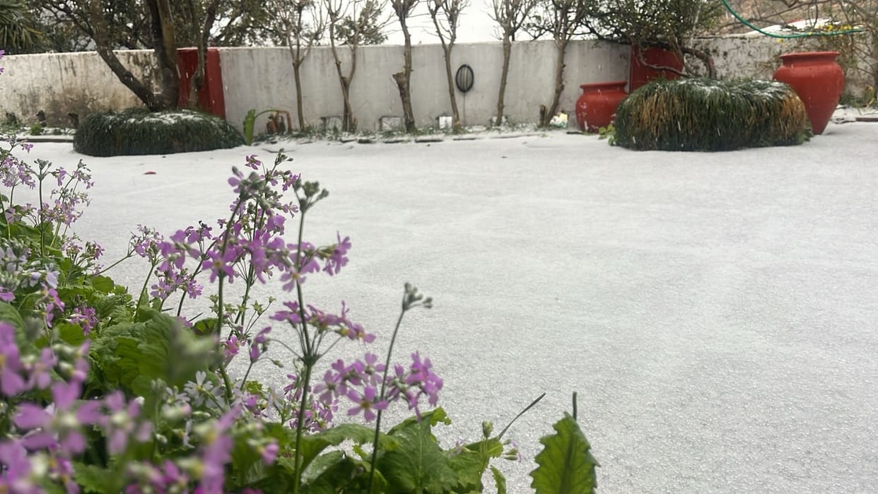 Heavy hailstorm in Mussoorie