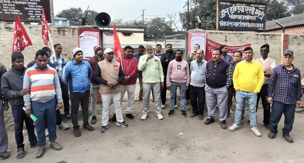 Railway workers staged a protest in support of their 36-point demands.