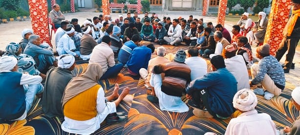 Questions were raised about police action at a panchayat meeting regarding the demolition of a shop