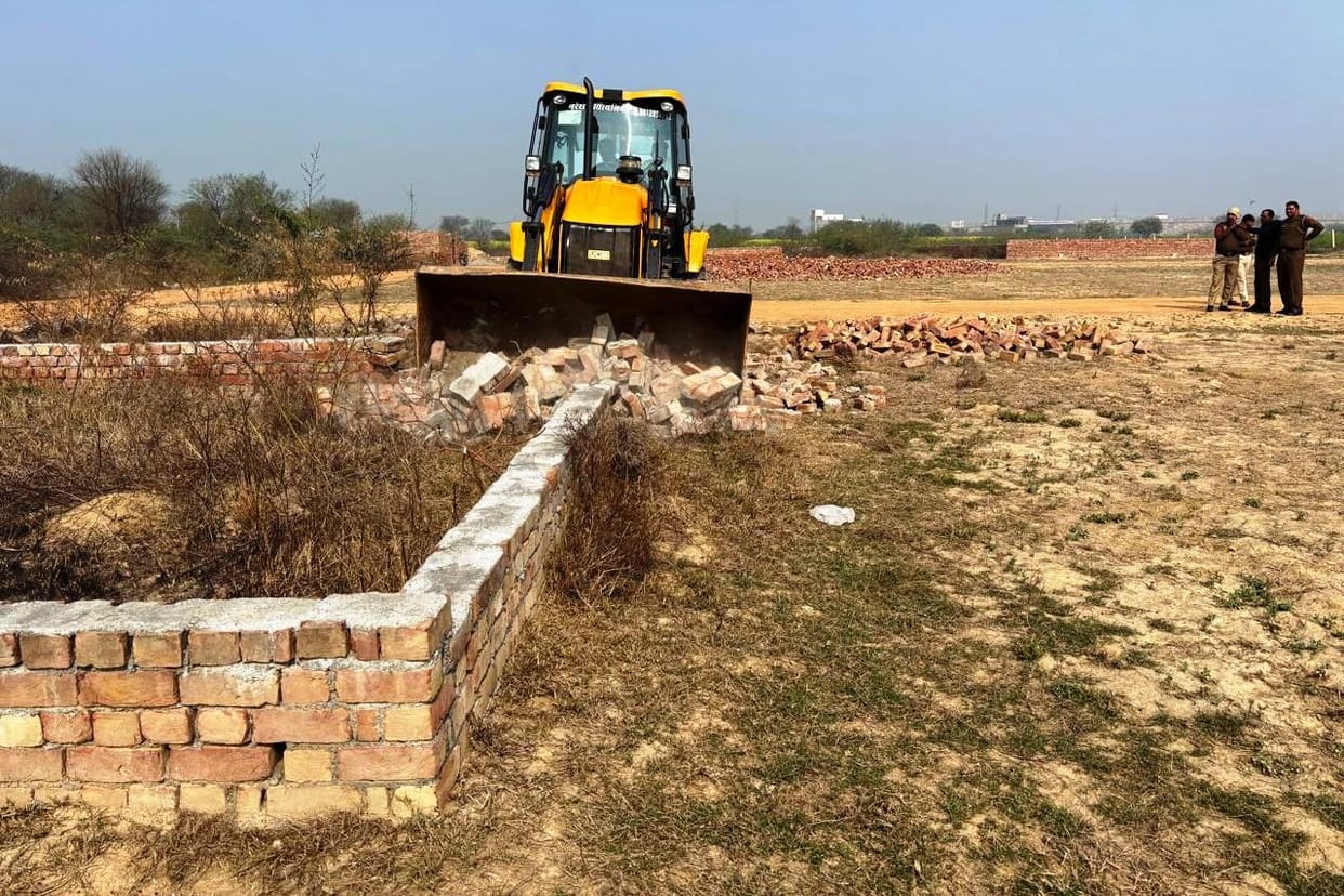 Construction removed from illegal colony spread over six acres on Bhiwani-Maham Road