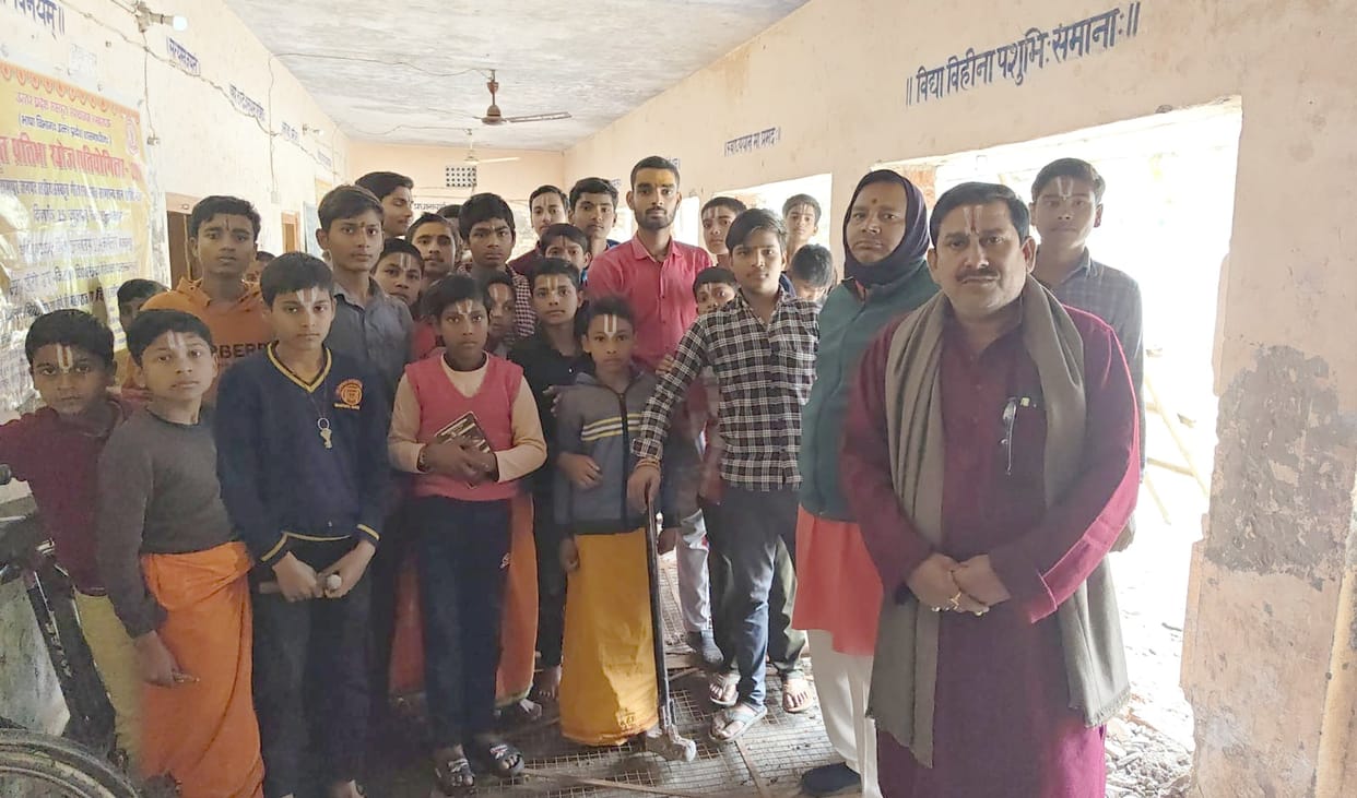Even a 100-year-old Sanskrit school is under the grip of the four-lane road