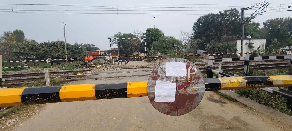 The crossing was closed due to track repairs.