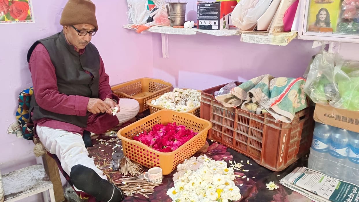 The flower market is booming during the wedding season.