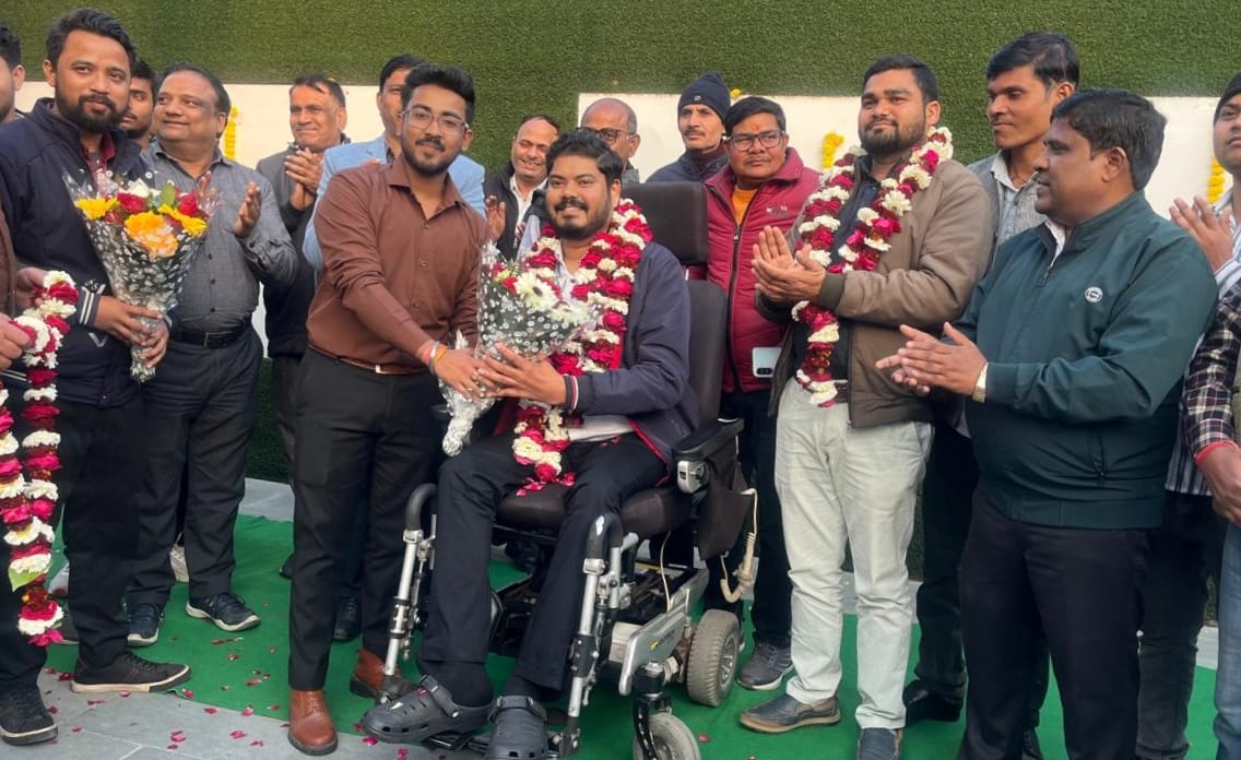 International Boccia player Jatin receives a rousing welcome