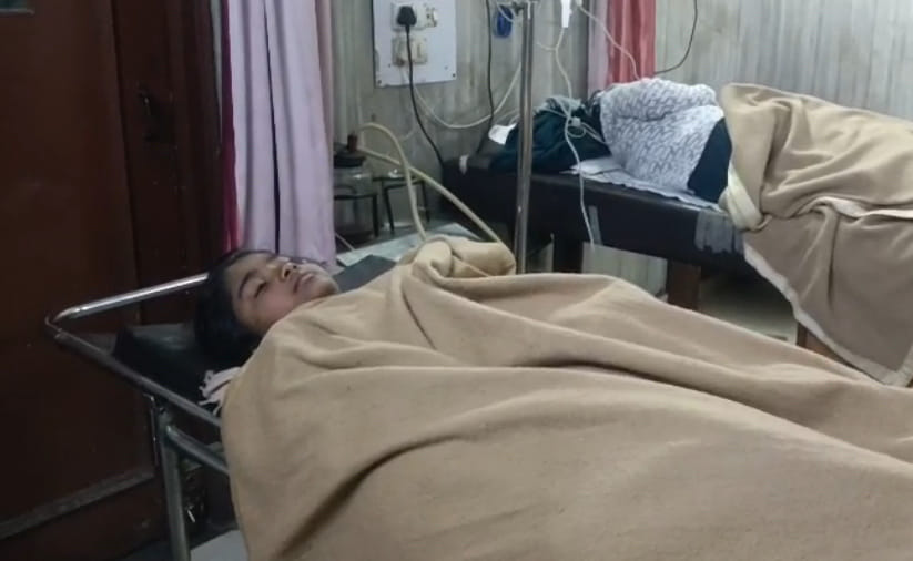 A group of monkeys attacked a teenager, who fell from a roof and was injured.