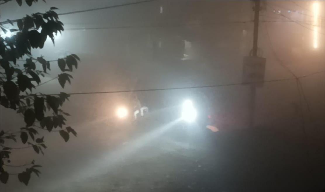 Strong winds brought down the mercury for the second consecutive day, leaving people shivering.