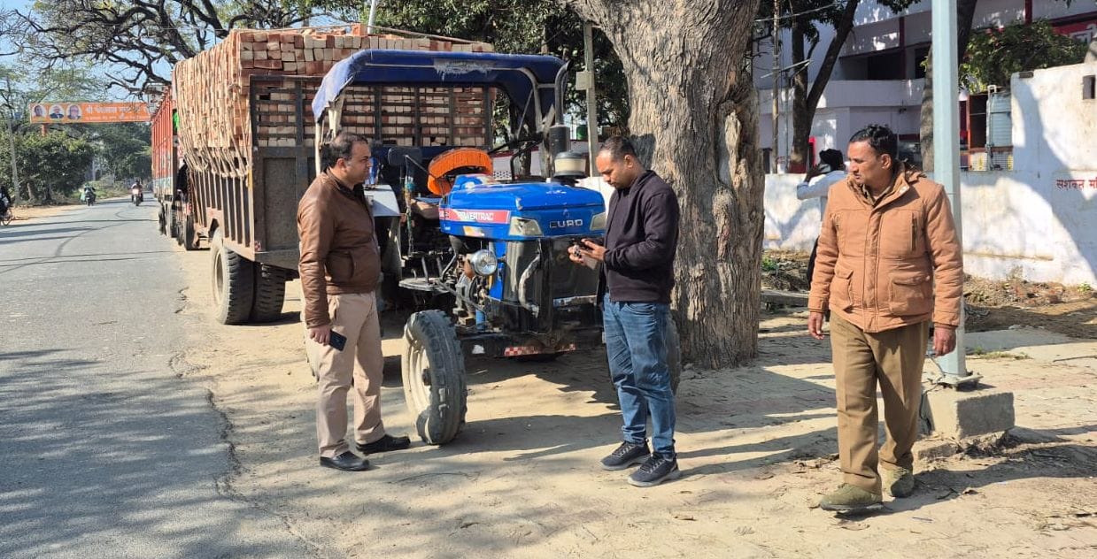 Six overloaded vehicles seized and Rs 1.30 lakh recovered