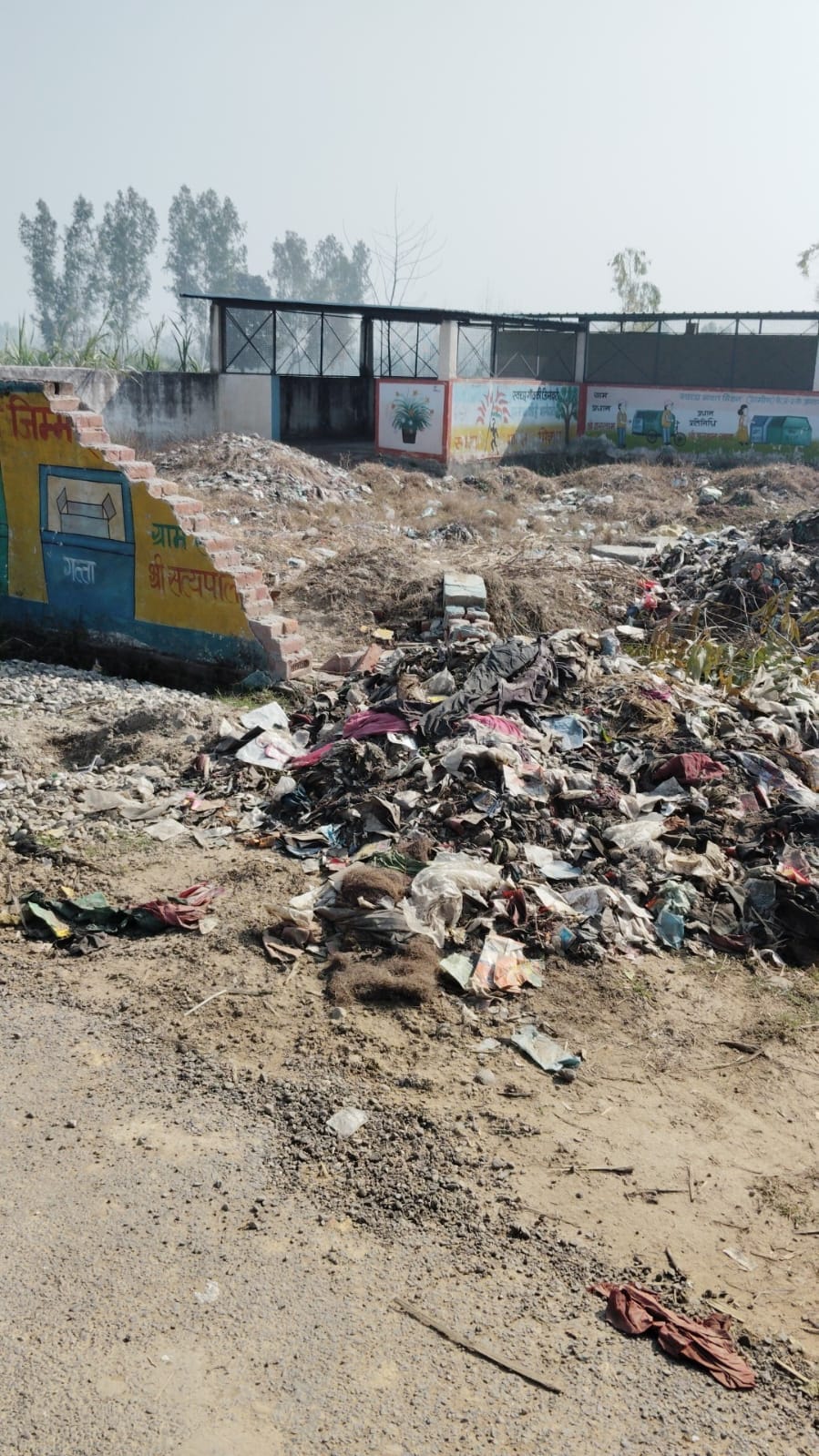 Locks hanging on the centers, heaps of garbage on the roadside