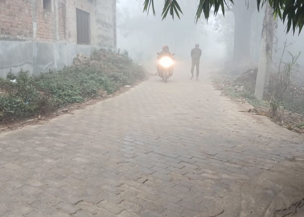 Visibility reduced due to fog, and the biting cold caused discomfort