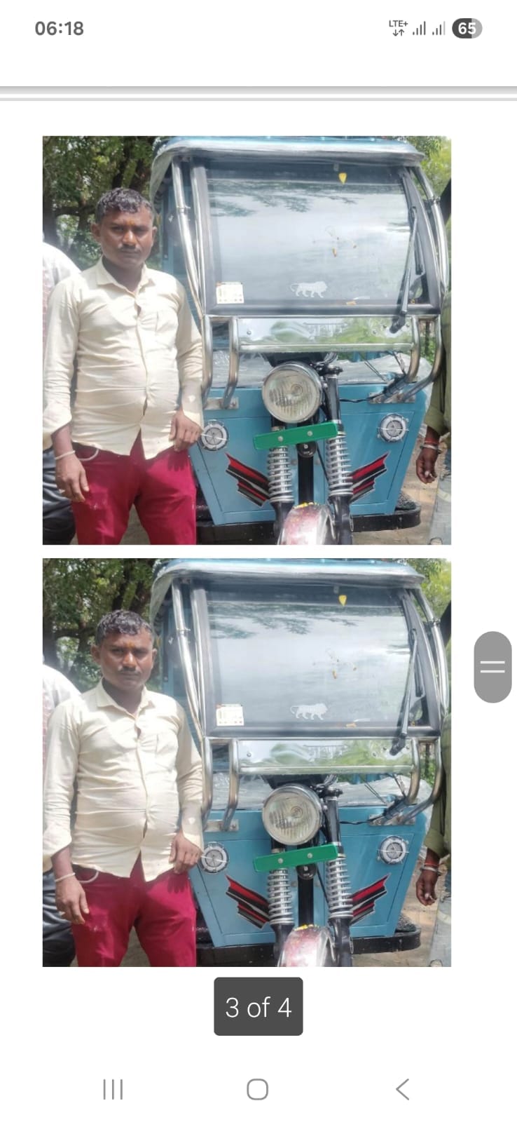 Driver cleaning the windshield of an e-rickshaw was hit by a Bolero and died.