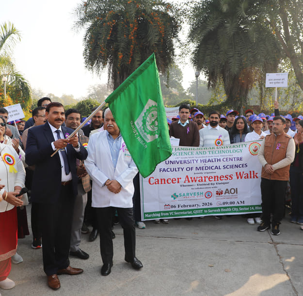 GJU Vice Chancellor flagged off Cancer Awareness Walk