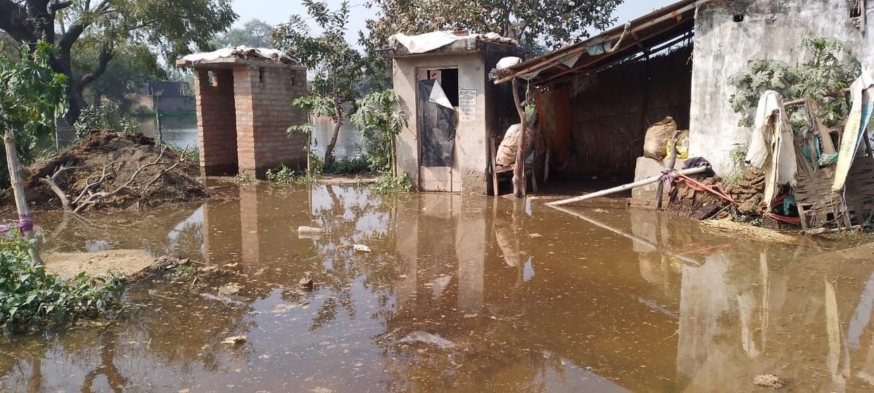 A minor canal breach caused flooding in the villages, submerging 50 bighas of crops