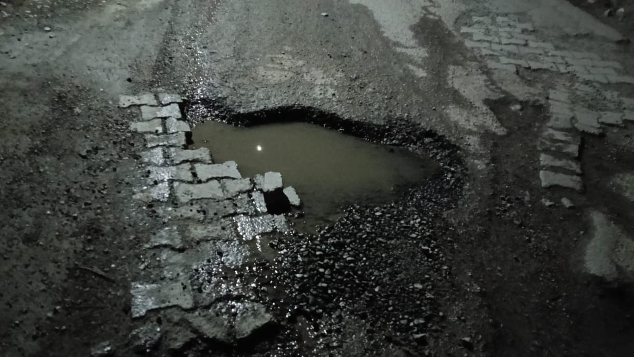 The road connecting 40 villages has become dangerous to travel on.