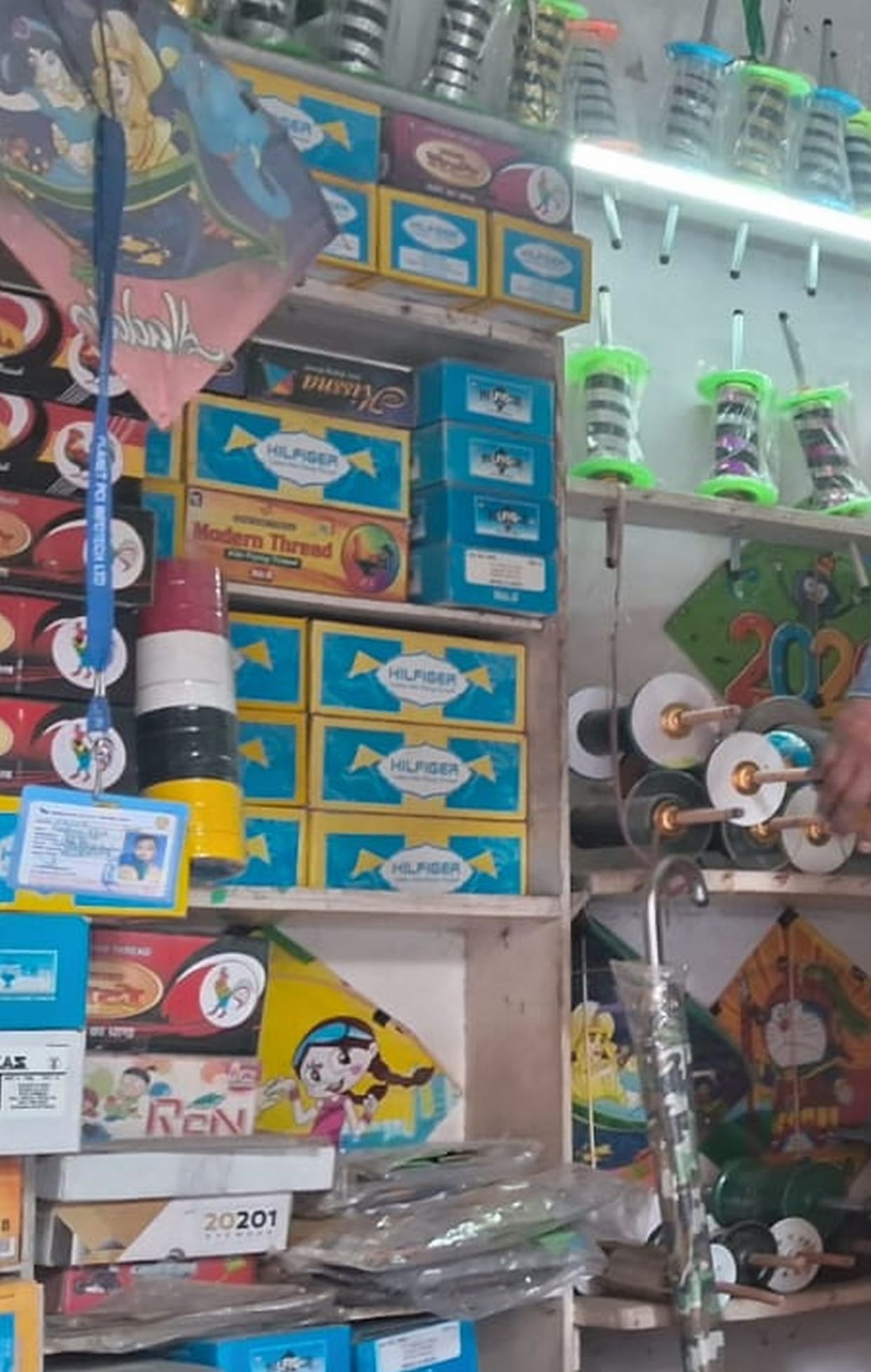 Despite the ban, Chinese kite string is being sold openly.