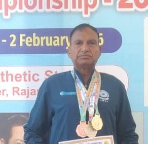 Satbir won three medals in Masters Athletics.