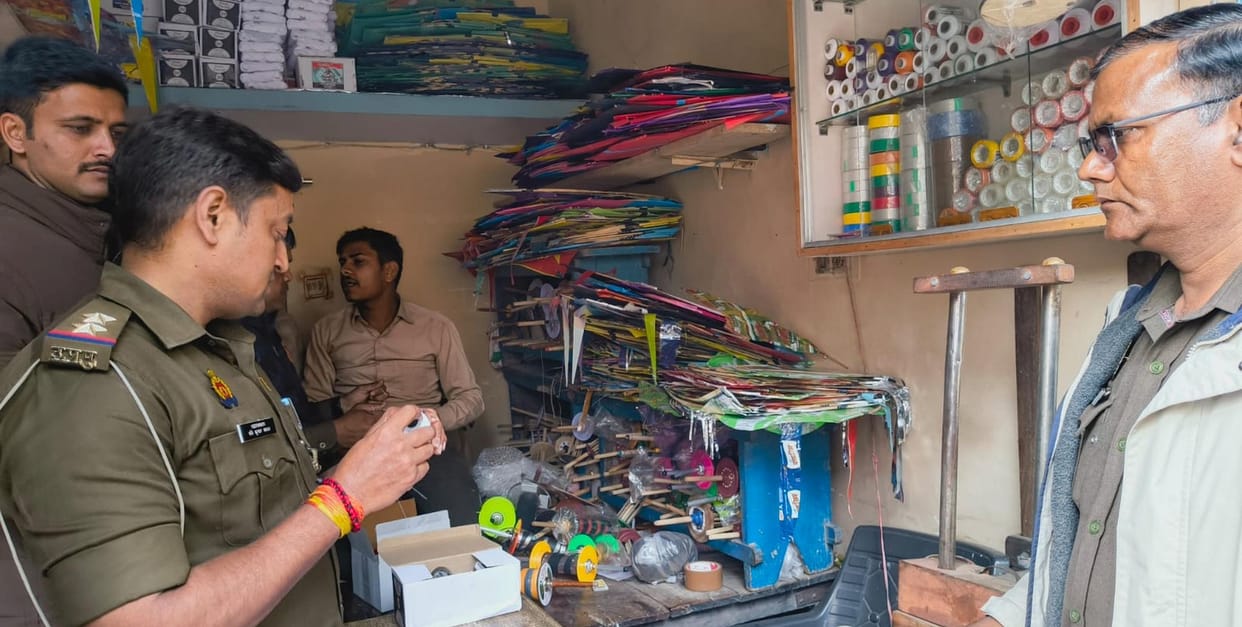 Raids were conducted in the entire district in search of Chinese made Manjha.