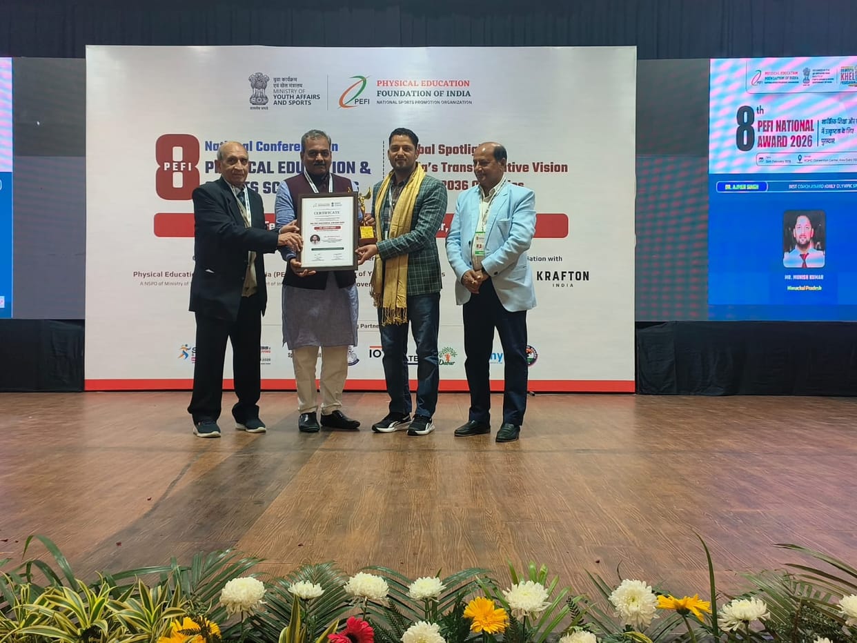 Manish Kumar of Bilaspur received the National Best Coach award.