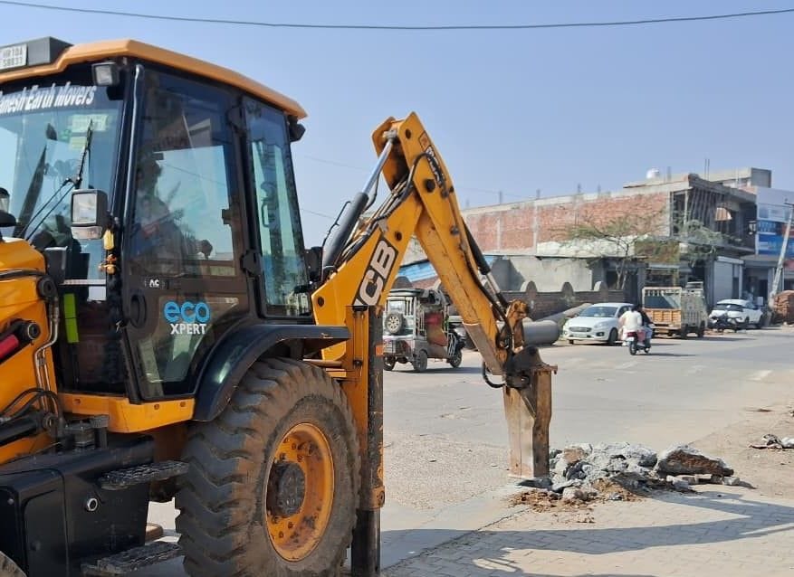 Work on connecting the sewer line has begun.