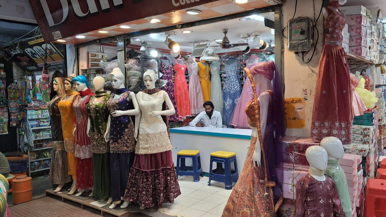 The market boomed during the wedding season, with increased demand for lehengas and suits.