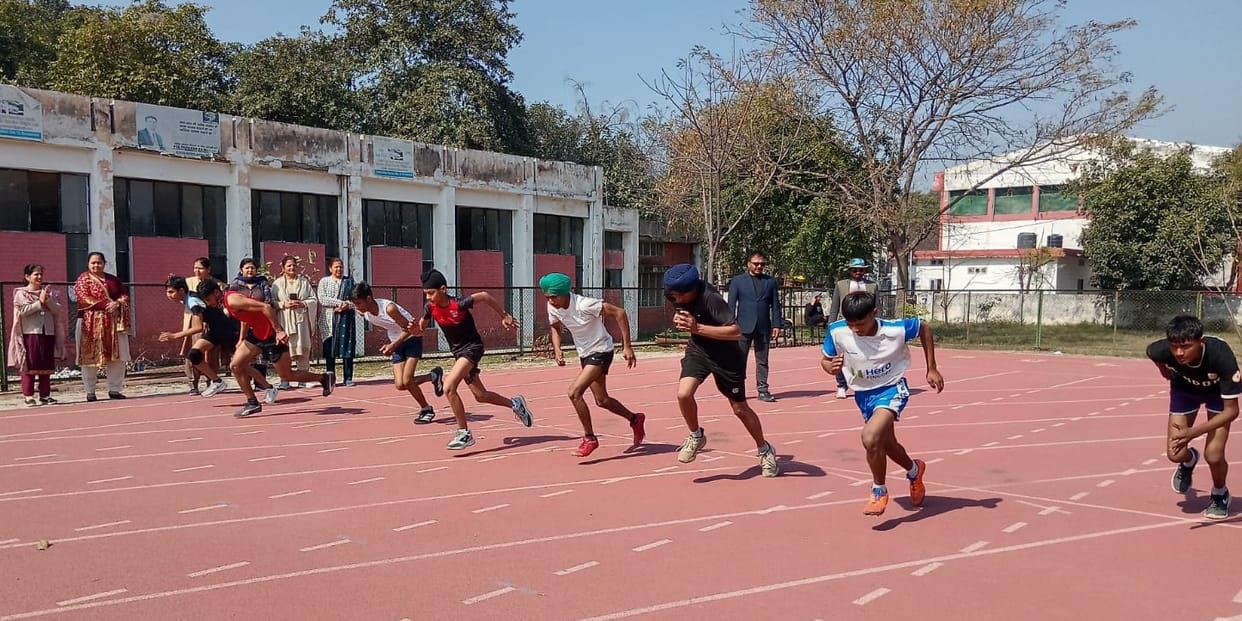 Shivani, Gauri and Ananya's team came first in the relay race