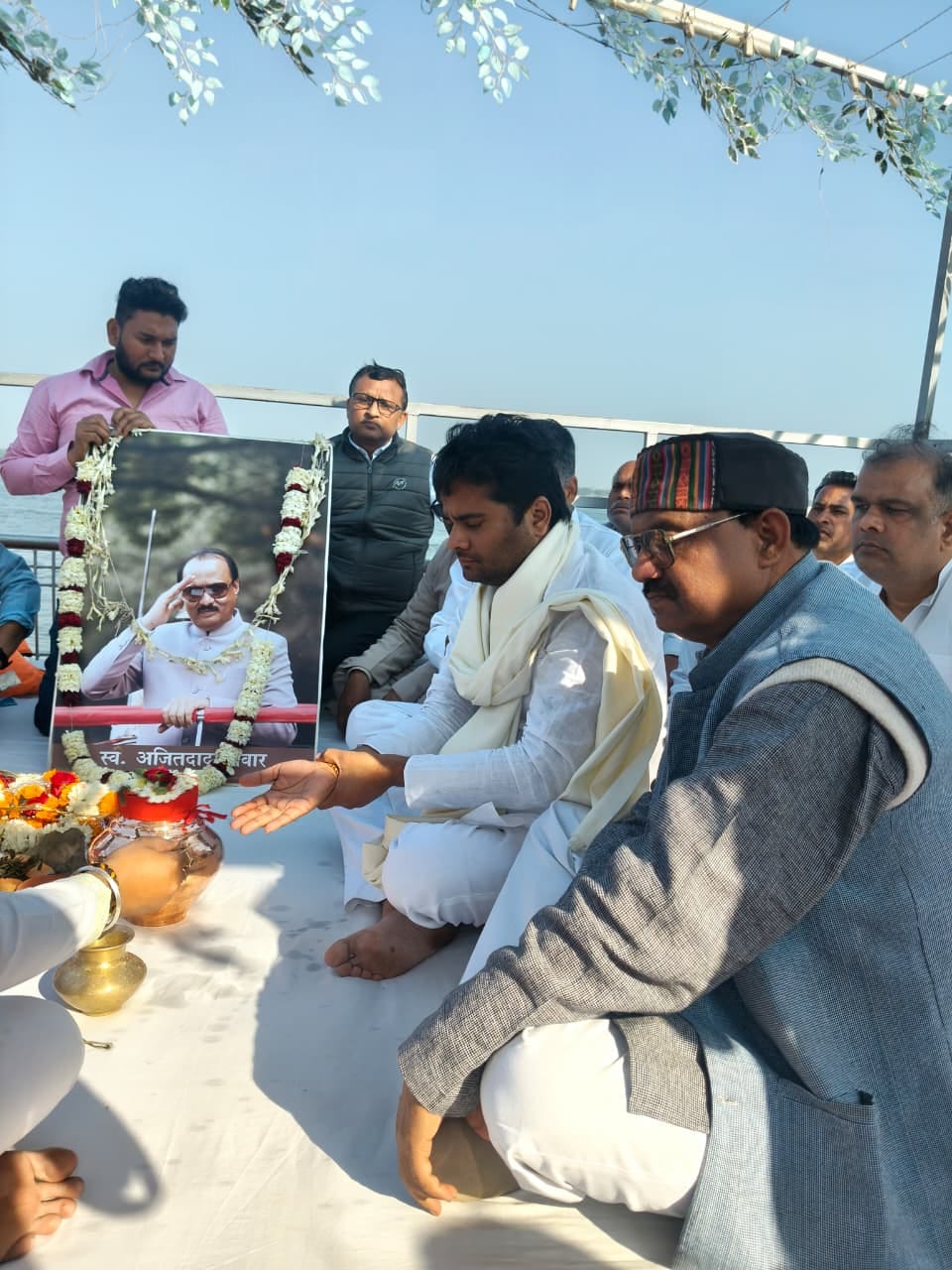 Ajit Pawar's ashes immersed in the Ganges