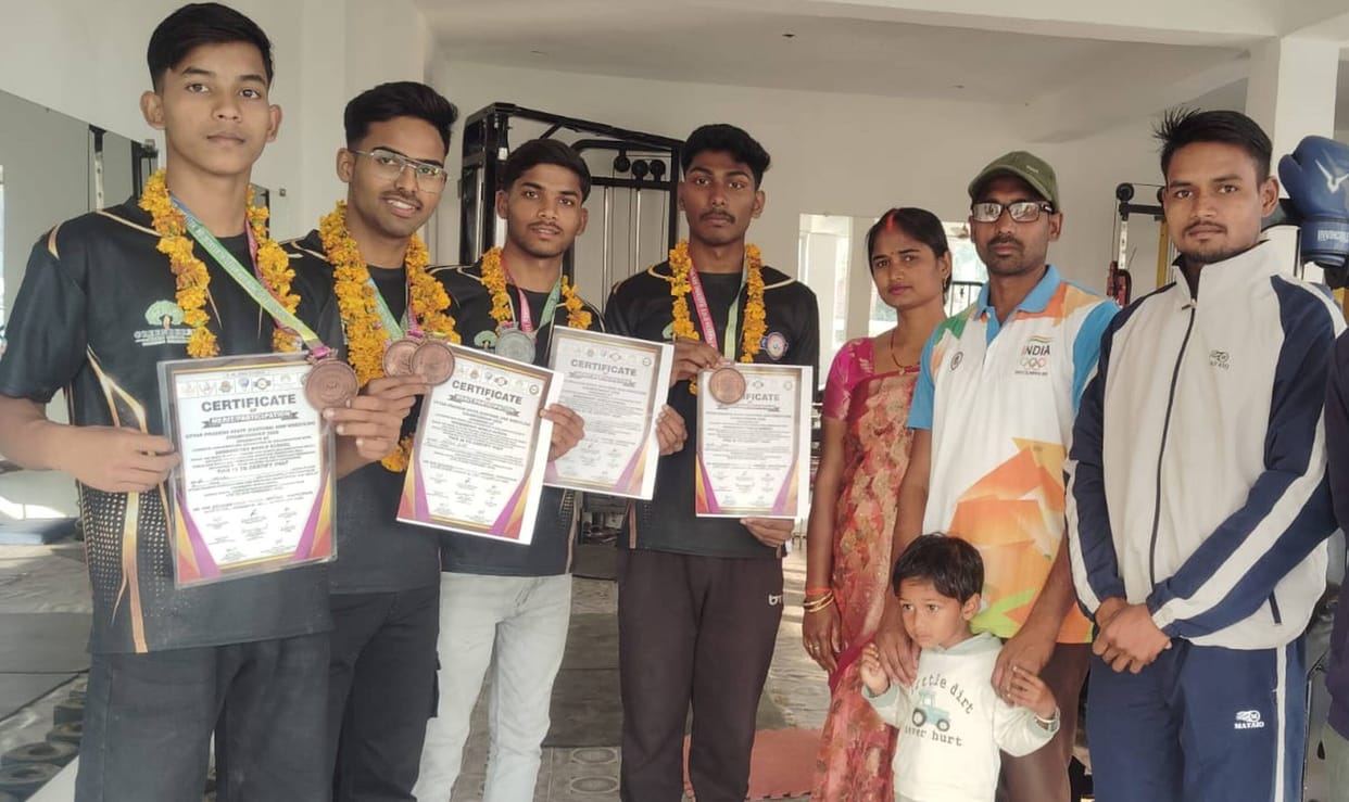 Ayodhya wins four medals at the State Arm Wrestling Championship