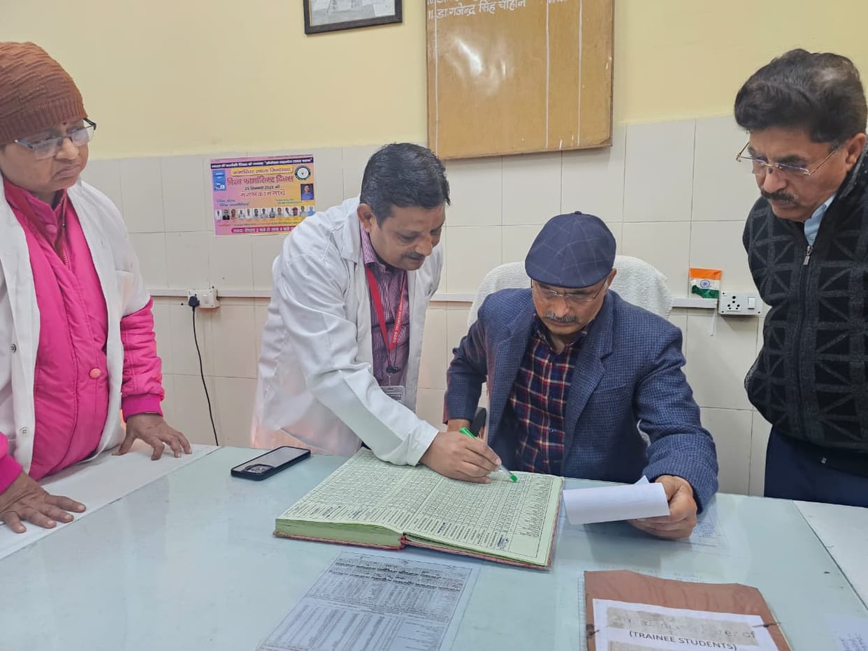 The drug stock register at the district hospital is incomplete, and the toilets are dirty.