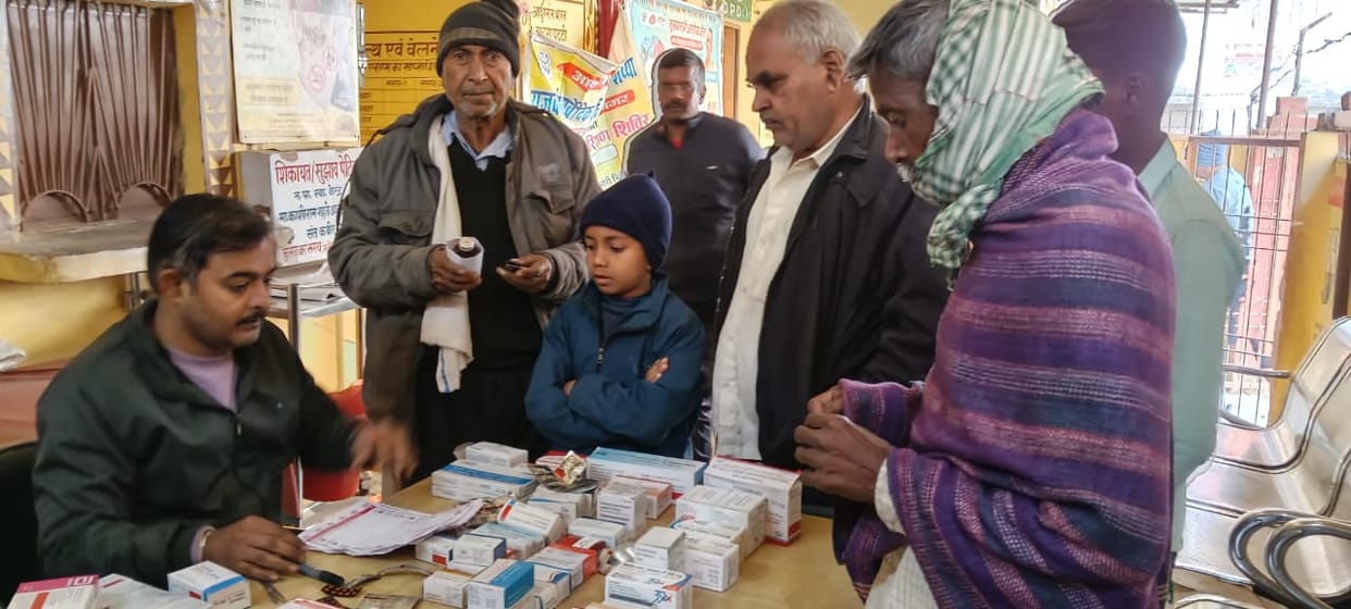Crowds of patients suffering from cough, fever and BP gathered.