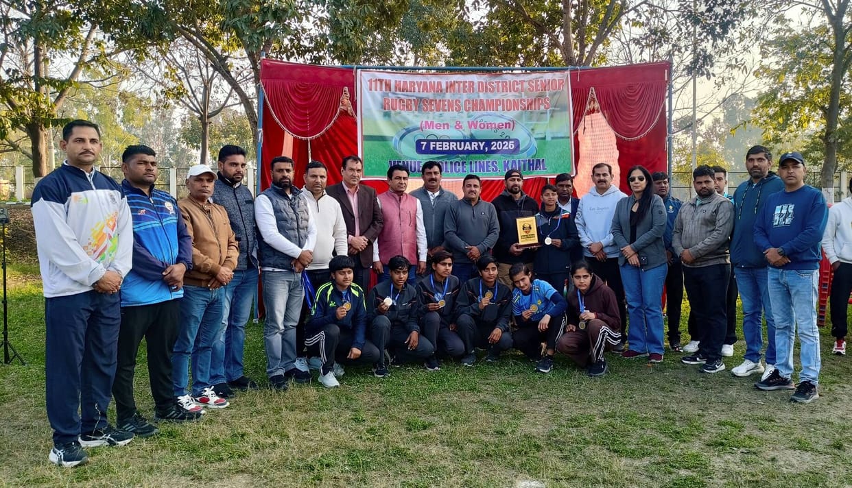 Jind team won silver medal in Haryana Senior Rugby Championship