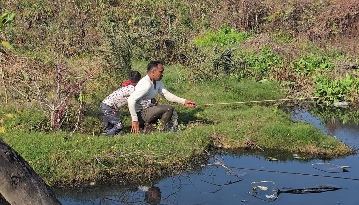Rescued a boy trapped 40 feet away in a swamp