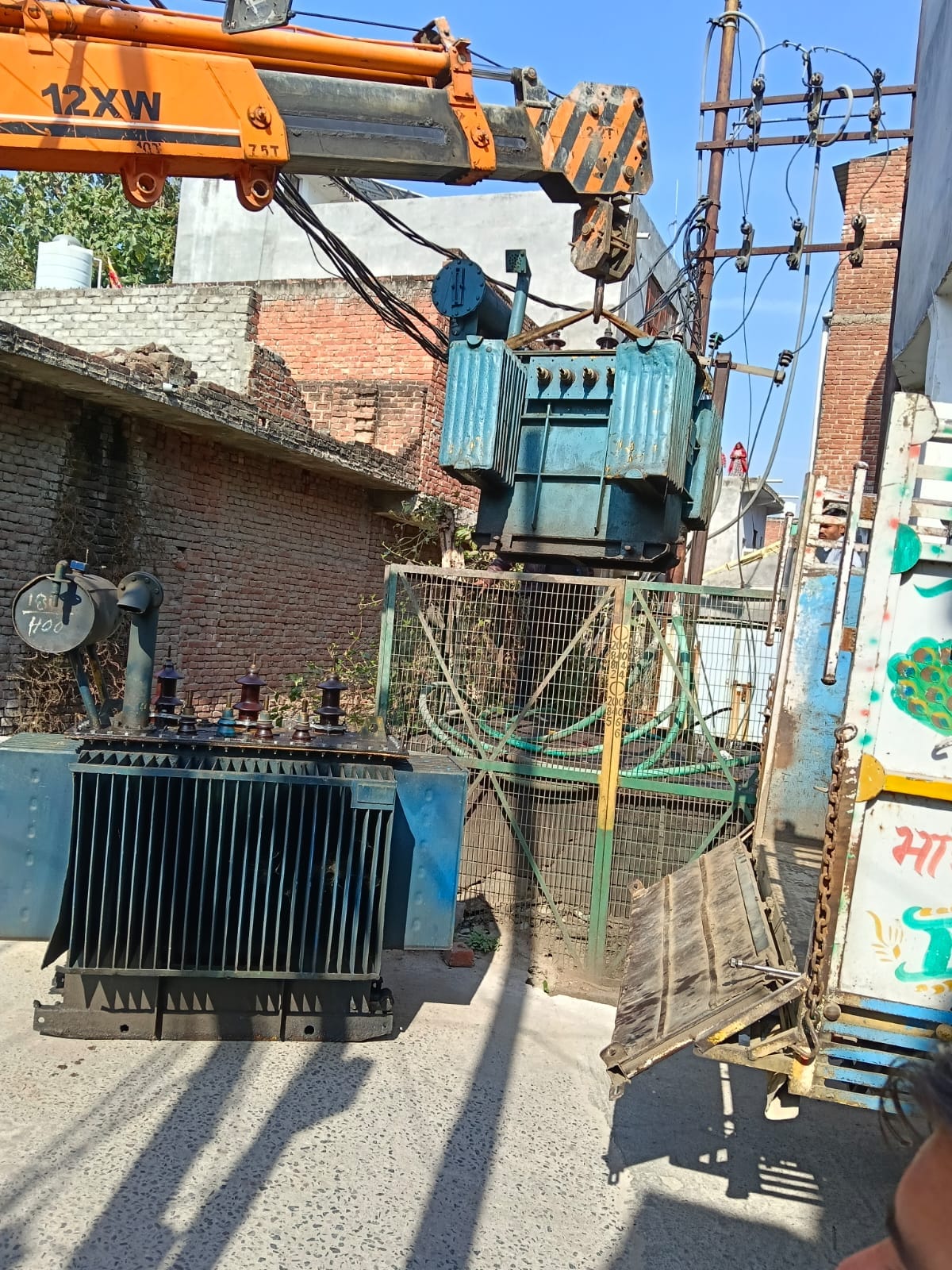 Electricity supply to more than a hundred houses was disrupted for 12 hours.