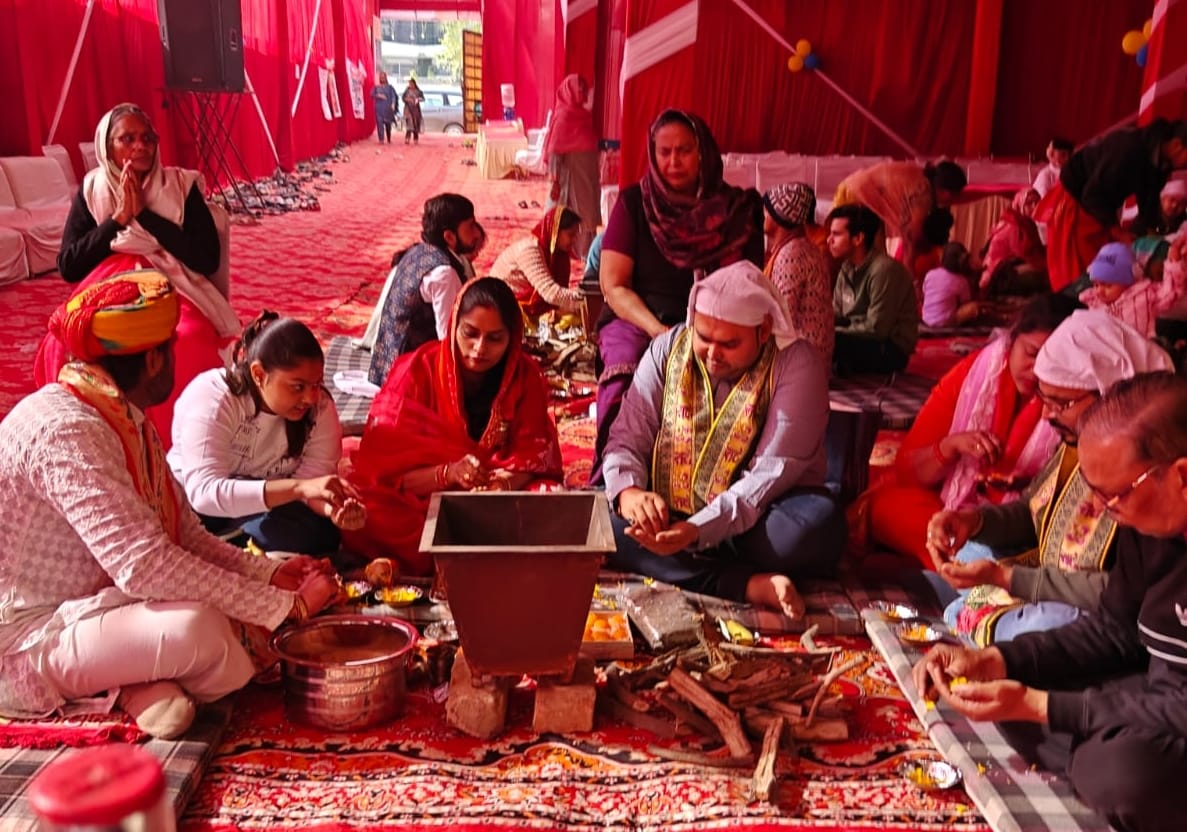 The Shrimad Bhagavat Katha concluded with a Havan Yagna (fire ritual).