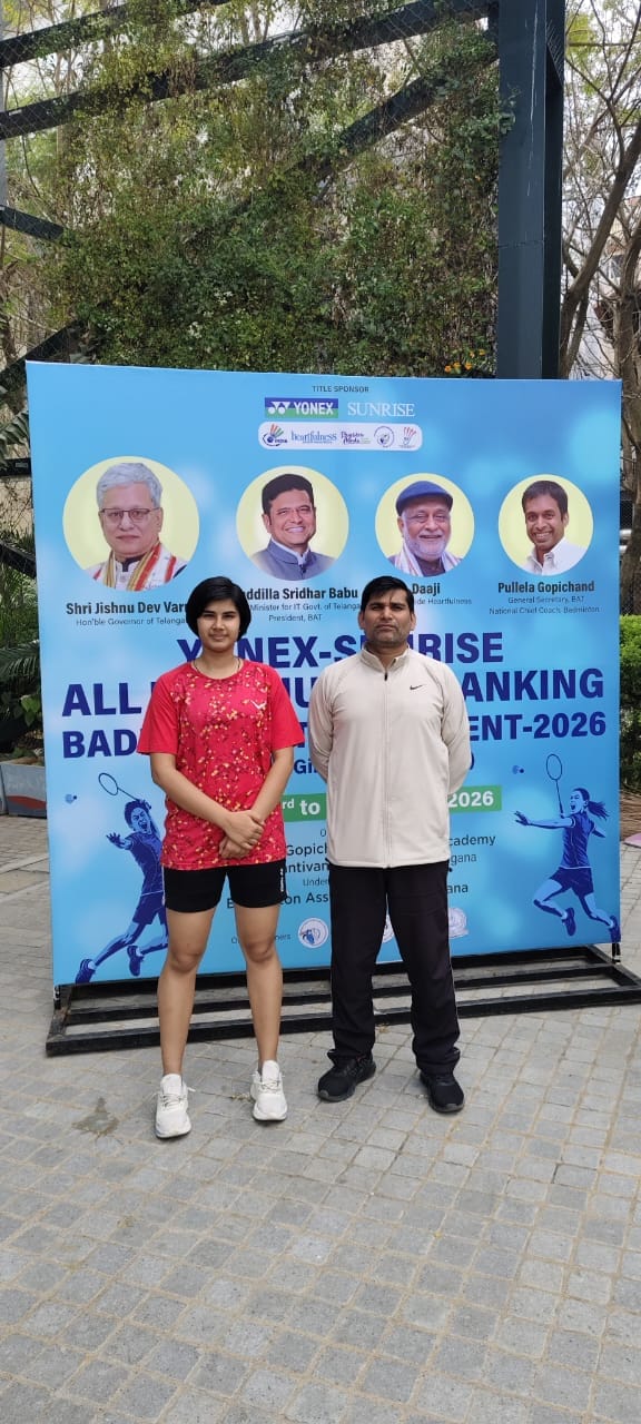 Shubhangi Kaushik has been selected for the International Badminton Tournament.