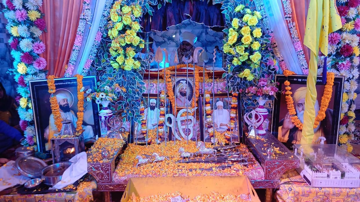In the Gurudwara, talented scholars performed Bhajan Kirtan.