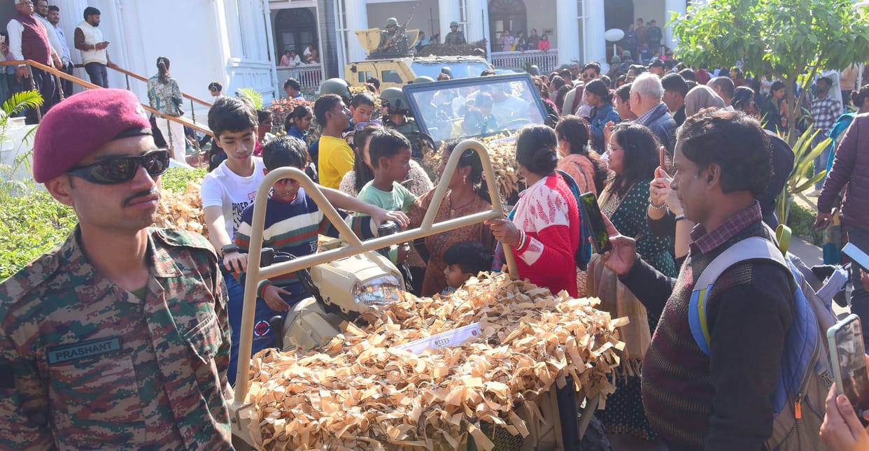 Visitors thronged the Jan Bhavan on the third day of the exhibition.