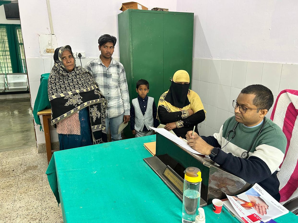 The health fair saw a large crowd of patients suffering from seasonal illnesses, who received treatment.