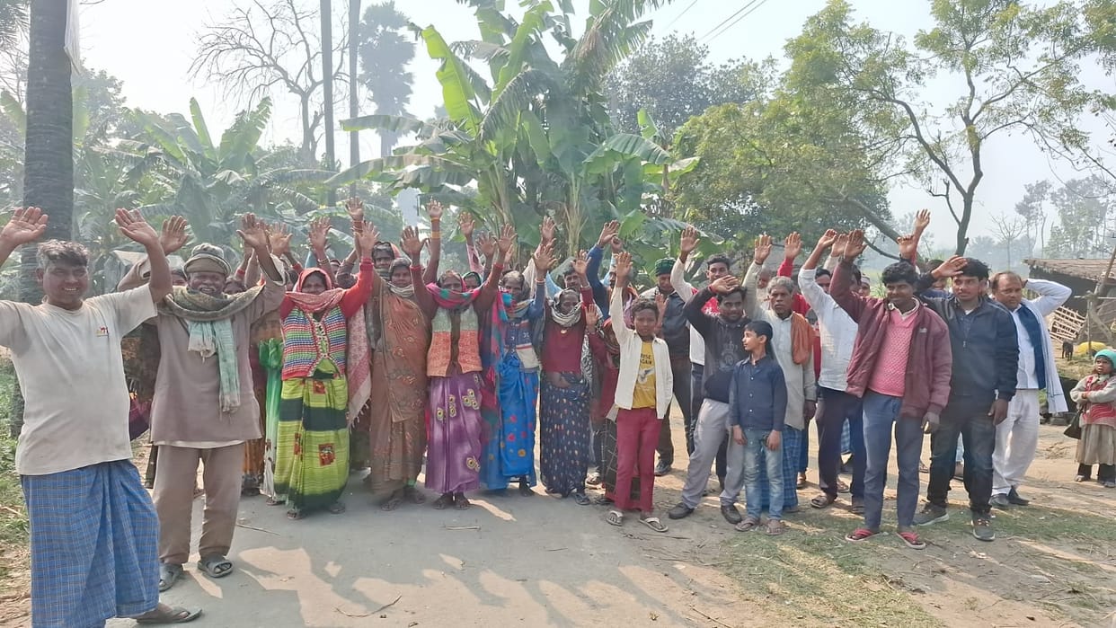 Protests against registering names on barn and barren land.