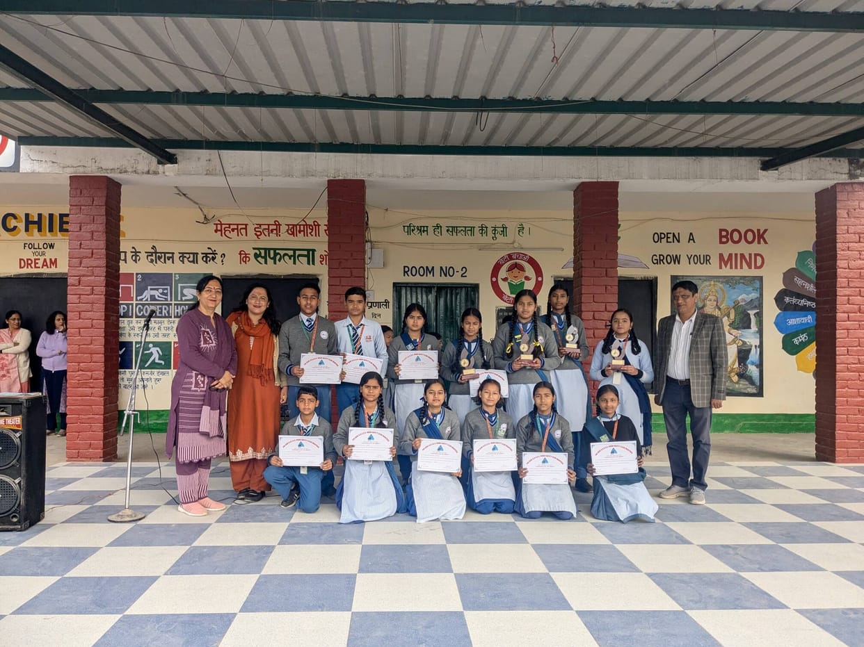 Anamika got first place in painting and Anjali in modeling.