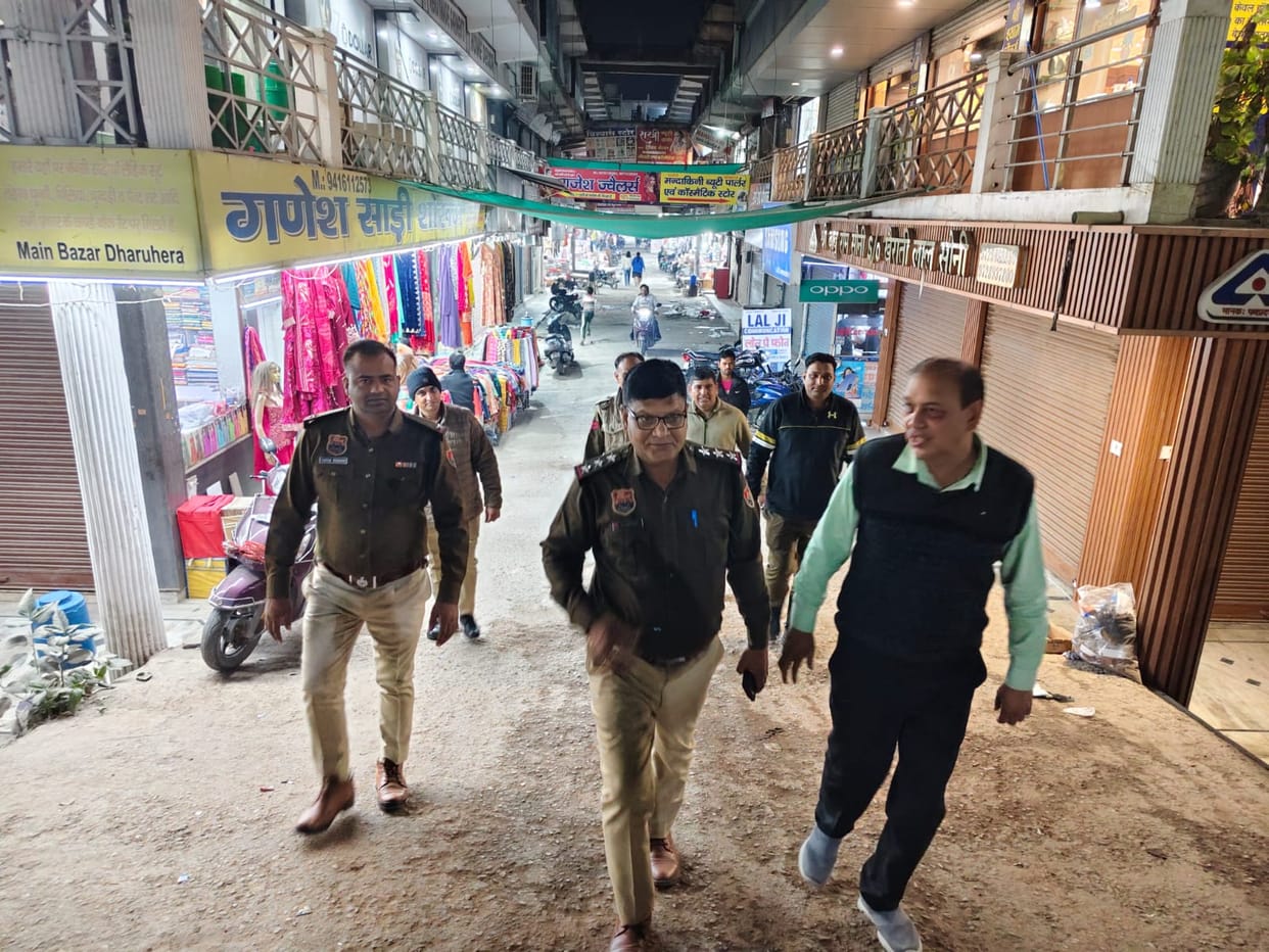 Police took out a foot march to review the security arrangements.