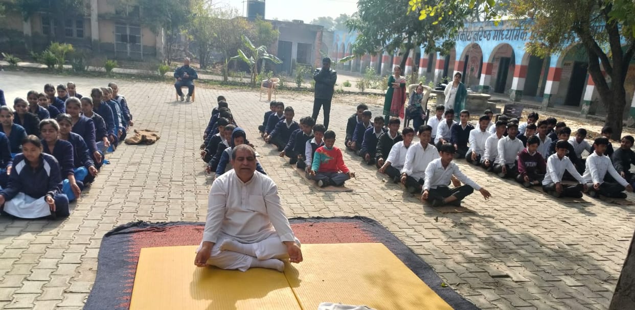Students at Kulasi School were taught yoga.