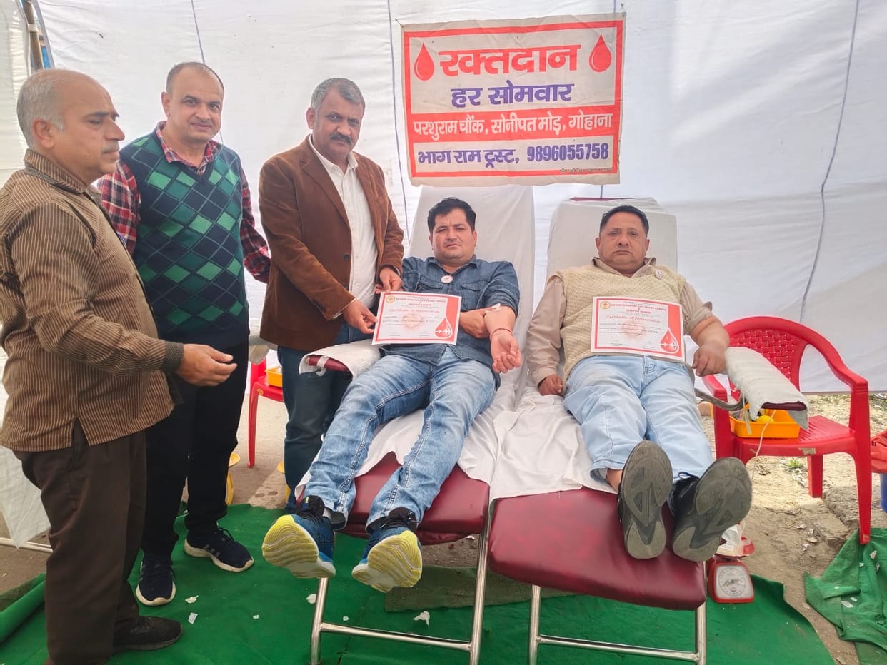 52 units of blood were collected in the camp.